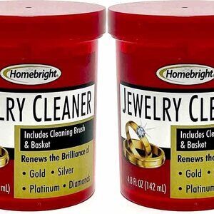 HOMEBRIGHT Jewelry Cleaner Solution for Gold, Silver, Diamond 4.8oz (Set of 2)